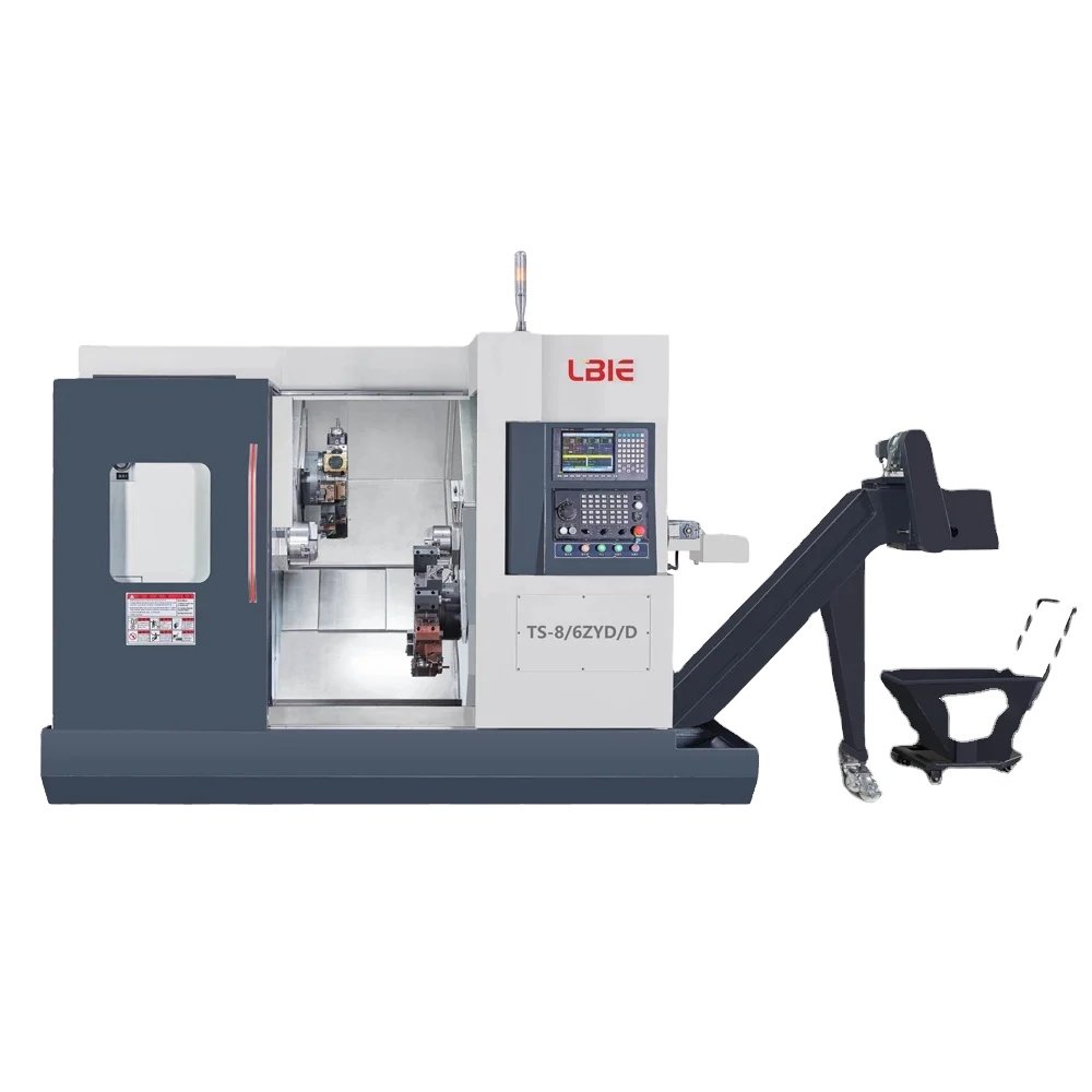 Multiple Functions Dual Spindle and Dual Turret Live Tooling Bearing Set CNC Turning and Milling Machine Tool Mechanical Lathe